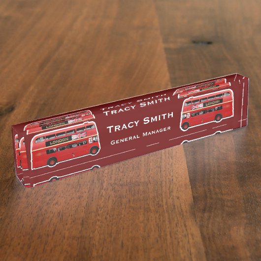 Porte-nom Pour Bureau Autobus à impériale rouge de Londres (Taille)