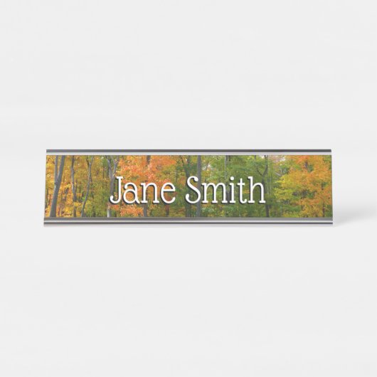 Porte-nom Pour Bureau Automne Maple Trees Automne Photographie de la nat (Devant)