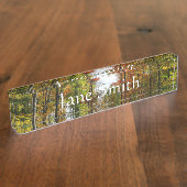 Porte-nom Pour Bureau Automnes Arbres et Ciel bleu Automne Photographie  (Taille)