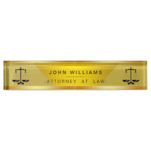 Porte-nom Pour Bureau Avocat À Droit Gold Noir échelle juridique classiq