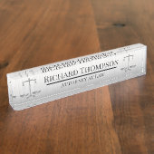 Porte-nom Pour Bureau Avocat argenté (Taille)