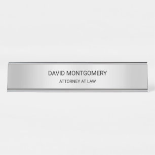 Porte-nom Pour Bureau Avocat minimaliste en typographie noire