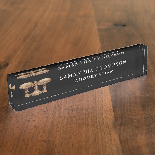 Porte-nom Pour Bureau Avocat professionnel avocat avocat à échelle Vinta (Taille)