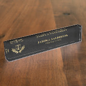 Porte-nom Pour Bureau Avocat professionnel avocat justice échelle noir (Taille)