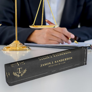 Porte-nom Pour Bureau Avocat professionnel avocat justice échelle noir