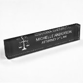 Porte-nom Pour Bureau Avocat professionnel noir blanc