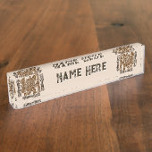 Porte-nom Pour Bureau Aztec Eagle Guerrier Tribal Art antique (Taille)