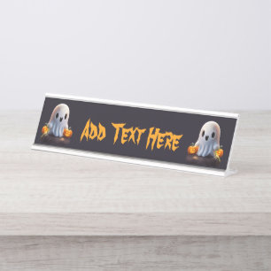 Porte-nom Pour Bureau Baby Ghost Déplaisant mignon caractère Halloween