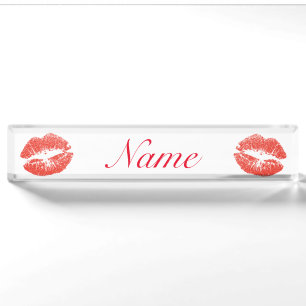 Porte-nom Pour Bureau Baiser Lèvres rouges Thunder_Cove