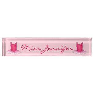 Porte-nom Pour Bureau Ballerina Danse Rose Ballet Tutu Costume Enseignan