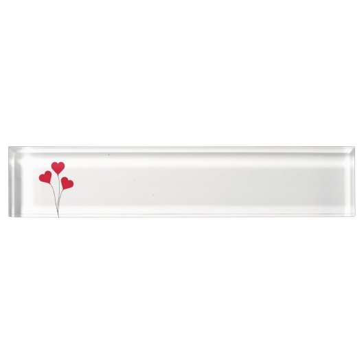 Porte-nom Pour Bureau Ballons Coeur mignon (Devant)