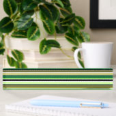 Porte-nom Pour Bureau Bandes blanches vert mignonne