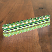 Porte-nom Pour Bureau Bandes blanches vert mignonne (Taille)