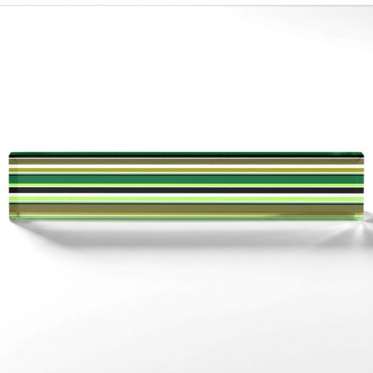 Porte-nom Pour Bureau Bandes blanches vert mignonne (Devant)