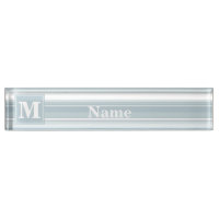 Bandes bleu glace monogramme