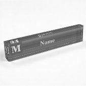 Porte-nom Pour Bureau Bandes de charbon de monogramme
