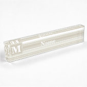 Porte-nom Pour Bureau Bandes de grès monogramme
