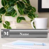 Porte-nom Pour Bureau Bandes gris monogramme