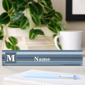 Porte-nom Pour Bureau Bandes gris monogramme