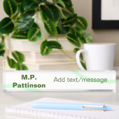 Porte-nom Pour Bureau Bandes orange vertes ajouter le nom message texte