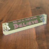 Porte-nom Pour Bureau Bannière velue timide (Taille)