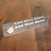 Porte-nom Pour Bureau Barre Bois rustique (Taille)