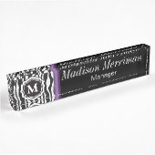 Porte-nom Pour Bureau Barre violette Monogram Zebra