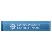 Porte-nom Pour Bureau Bateaux nautiques Roue en Hélène avec capitaine et (Devant)