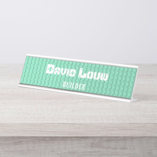 Porte-nom Pour Bureau Bâtiments turquoise (Devant)