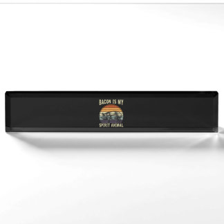Porte-nom Pour Bureau BBQ | Bacon est mon esprit animal barbecue