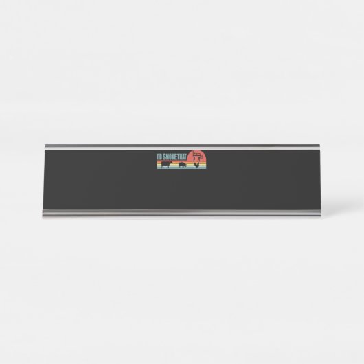 Porte-nom Pour Bureau BBQ Id Fumer Que Barbeque Retro (Devant)