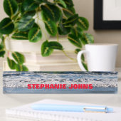 Porte-nom Pour Bureau Beach Ocean Waves Nom monographique Red Blue