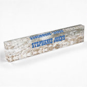 Porte-nom Pour Bureau Beach Ocean White Waves Monogram Blue Custom Name