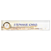Porte-nom Pour Bureau Beach Sunset Ocean Name Modèle Sparkling Modern (Devant)