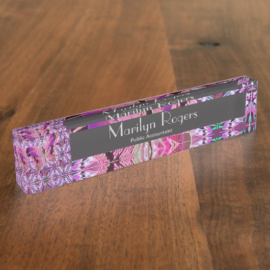 Porte-nom Pour Bureau Beau papillon (Taille)