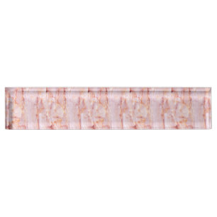 Porte-nom Pour Bureau beau, rose, marbre, girly, nature, pierre, éléga