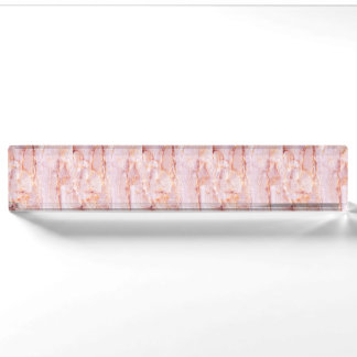 Porte-nom Pour Bureau beau, rose, marbre, girly, nature, pierre, élégant