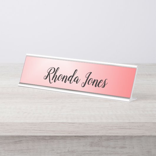 Porte-nom Pour Bureau Beauté rose Ombre (Devant)