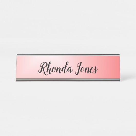 Porte-nom Pour Bureau Beauté rose Ombre (Devant)