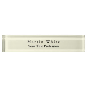 Porte-nom Pour Bureau Beige Couleur Plat Élégant Professionnel Moderne