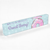 Porte-nom Pour Bureau Beignet rose de fraise