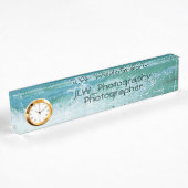 Porte-nom Pour Bureau Belle Cresting Ocean Wave Bleu et Blanc
