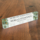 Porte-nom Pour Bureau Belle plumes de paon vert (Taille)