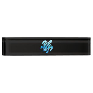 Porte-nom Pour Bureau Belle silhouette de tortue marine vue sous-marine