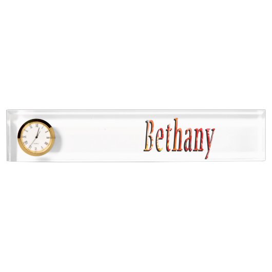 Porte-nom Pour Bureau Bethany Girls Nom Logo (Devant)