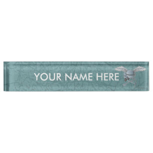 Porte-nom Pour Bureau Béton bleu-gris
