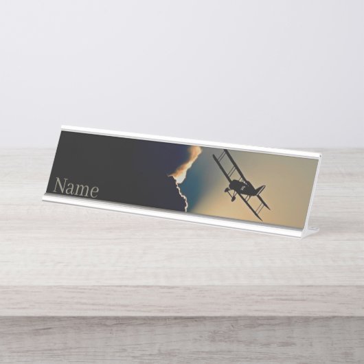 Porte-nom Pour Bureau Bi Plane (Devant)