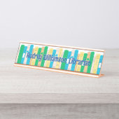 Porte-nom Pour Bureau Bibliothécaire de livres mignons (Devant)