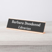 Porte-nom Pour Bureau Bibliothécaire Noir (Devant)