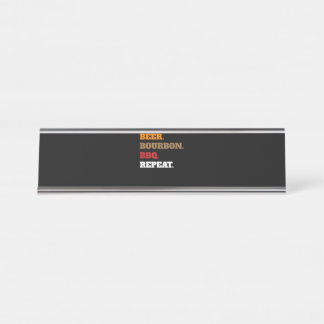 Porte-nom Pour Bureau Bière amusante Bourbon Bbq Répéter Hommes Femmes A